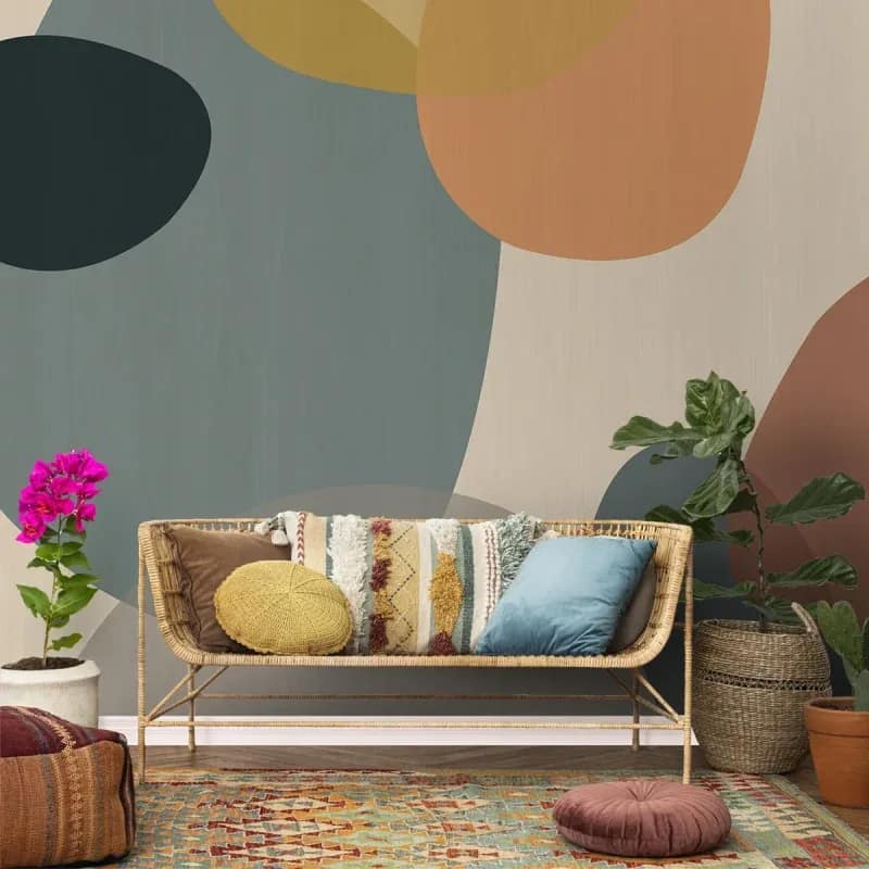 Pastel Soyut Geometrik Duvar Kağıdı